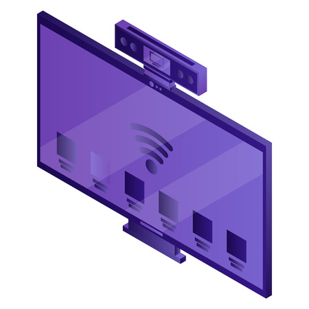 Modern smart tv icon. Isometric of modern smart tv vector icon for web design isolated on white backgroundのイラスト素材