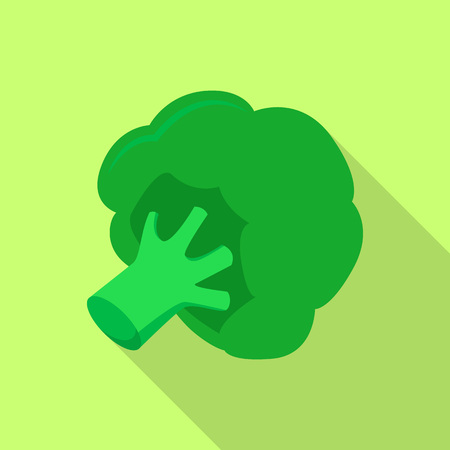 Green broccoli icon. Flat illustration of green broccoli vector icon for web designのイラスト素材