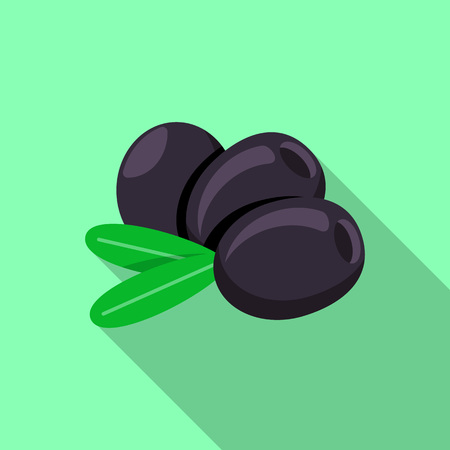 Black olive icon. Flat illustration of black olive vector icon for web designのイラスト素材