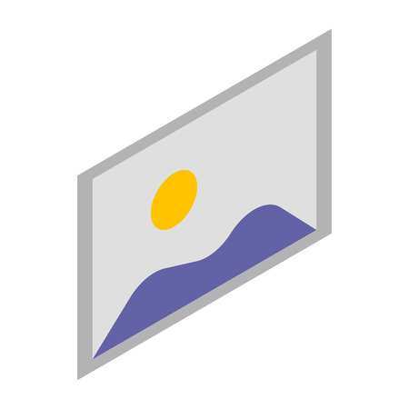 Wall office picture icon. Isometric of wall office picture vector icon for web design isolated on white backgroundのイラスト素材