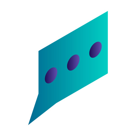 Green chat icon, isometric style