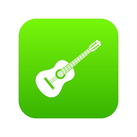 Guitar icon digital green for any design isolated on white vector illustrationのイラスト素材