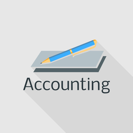 Accounting pen  flat styleのイラスト素材
