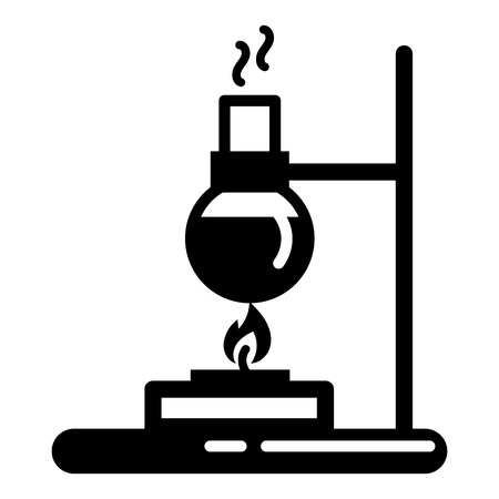 Flask lab burner icon. Simple illustration of flask lab burner vector icon for web design isolated on white backgroundのイラスト素材