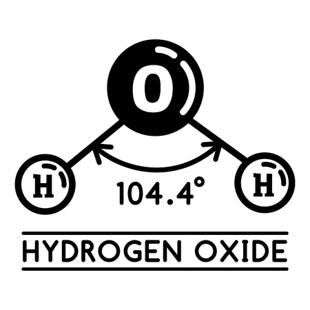 Water molecule icon. Simple illustration of water molecule vector icon for web design isolated on white backgroundのイラスト素材