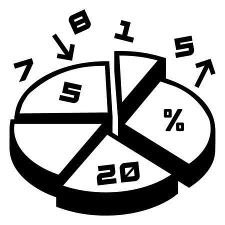 Finance pie chart icon. Simple illustration of finance pie chart vector icon for web design isolated on white backgroundのイラスト素材
