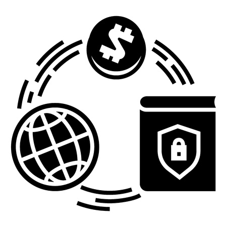 Global finance circle icon, simple styleのイラスト素材