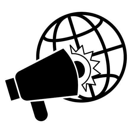Global megaphone icon, simple styleのイラスト素材