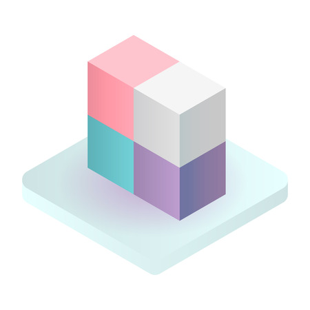 Cube solution icon. Isometric of cube solution vector icon for web design isolated on white backgroundのイラスト素材