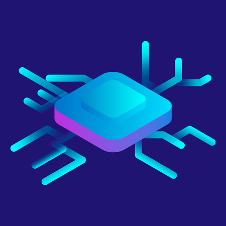 Smart chip icon. Isometric of smart chip vector icon for web design isolated on white backgroundのイラスト素材