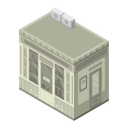 Pharmacy street shop icon, isometric styleのイラスト素材