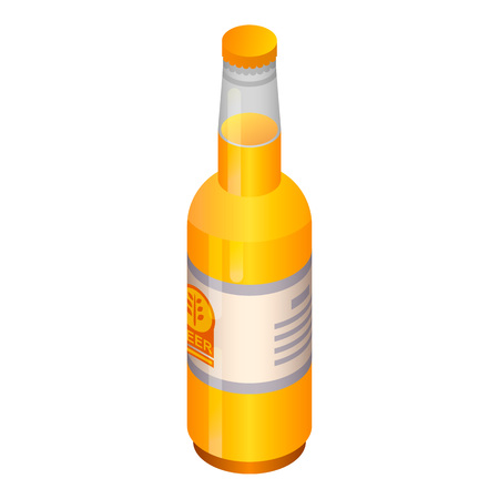 Light bottle beer icon. Isometric of light bottle beer vector icon for web design isolated on white backgroundのイラスト素材
