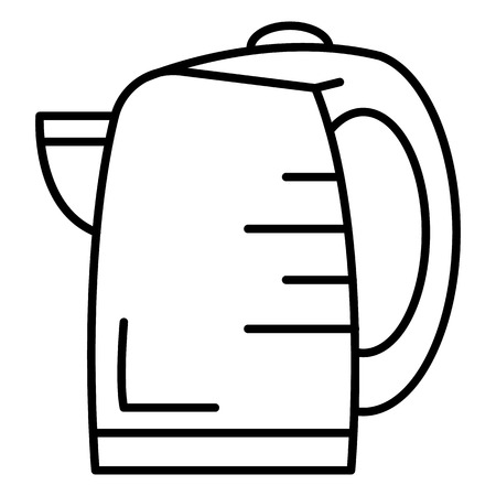 Transparent kettle icon. Outline transparent kettle vector icon for web design isolated on white backgroundのイラスト素材