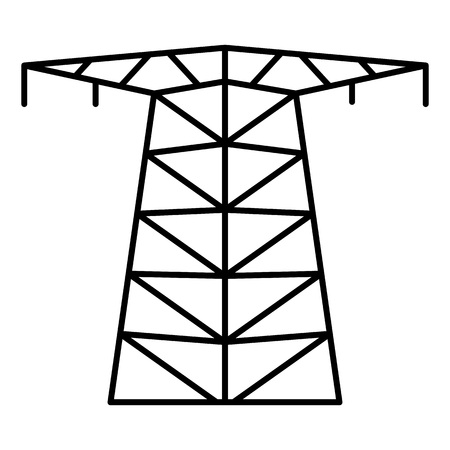 Large electric tower icon. Outline large electric tower vector icon for web design isolated on white backgroundのイラスト素材