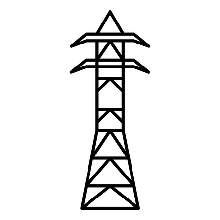 Steel electric tower icon. Outline steel electric tower vector icon for web design isolated on white backgroundのイラスト素材