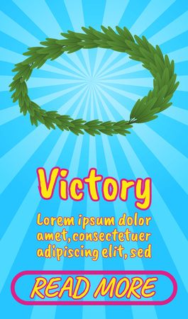 Victory concept banner, comics isometric styleのイラスト素材