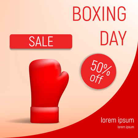 Boxing day sale concept background. Realistic illustration of boxing day sale vector concept background for web designのイラスト素材