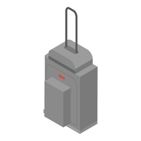 Grey travel bag icon. Isometric of grey travel bag vector icon for web design isolated on white backgroundのイラスト素材