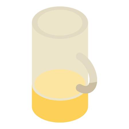 Mug of beer icon. Isometric of mug of beer vector icon for web design isolated on white backgroundのイラスト素材
