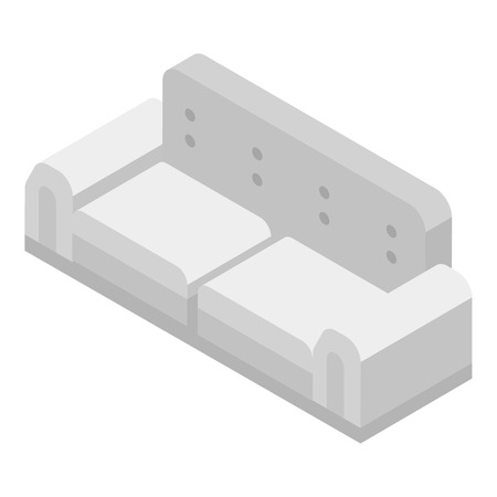 White sofa icon. Isometric of white sofa vector icon for web design isolated on white backgroundのイラスト素材