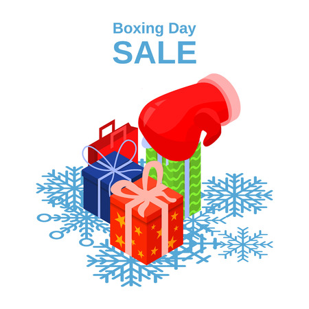 Boxing day sale concept background, isometric styleのイラスト素材