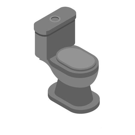 Black toilet icon. Isometric of black toilet vector icon for web design isolated on white backgroundのイラスト素材