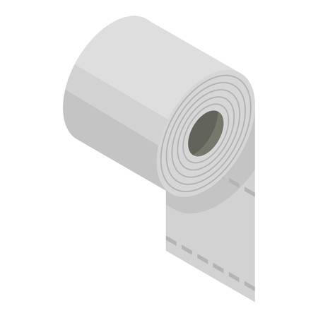Toilet paper icon. Isometric of toilet paper vector icon for web design isolated on white backgroundのイラスト素材