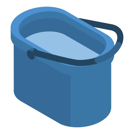 Housework plastic bucket icon. Isometric of housework plastic bucket vector icon for web design isolated on white backgroundのイラスト素材
