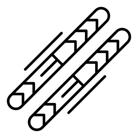Ski equipment icon, outline styleのイラスト素材