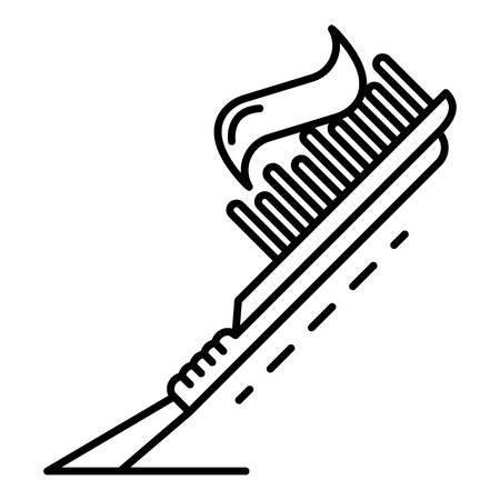 Toothpaste toothbrush icon. Outline toothpaste toothbrush vector icon for web design isolated on white backgroundのイラスト素材