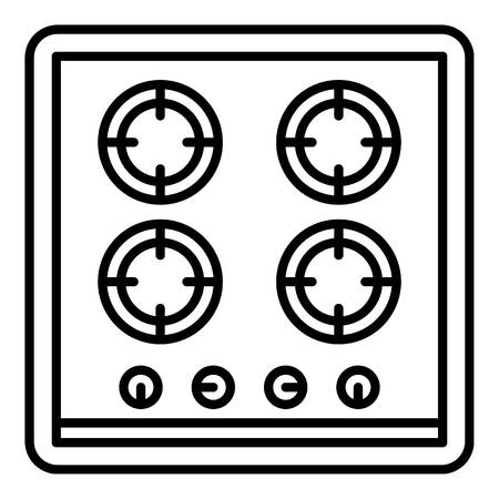 Cooking stove icon. Outline cooking stove vector icon for web design isolated on white backgroundのイラスト素材