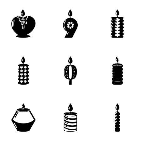 Candlelight icons set. Simple set of 9 candlelight vector icons for web isolated on white backgroundのイラスト素材