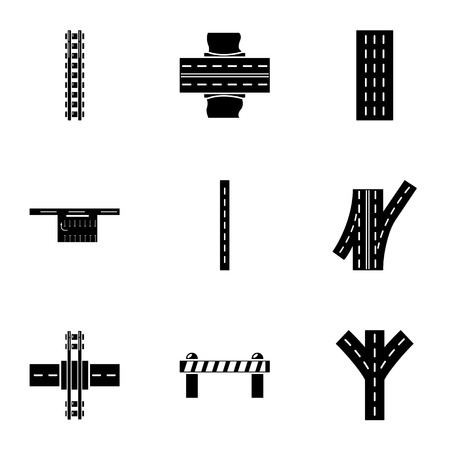 Access road icons set. Simple set of 9 access road vector icons for web isolated on white backgroundのイラスト素材