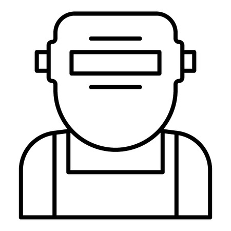 Welder mask face icon. Outline welder mask face vector icon for web design isolated on white backgroundのイラスト素材