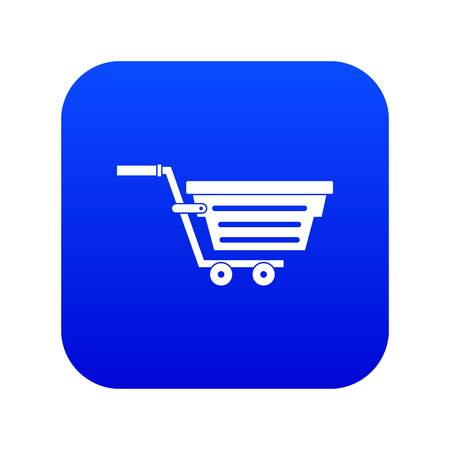 Shopping basket on wheels icon digital blue for any design isolated on white vector illustrationのイラスト素材