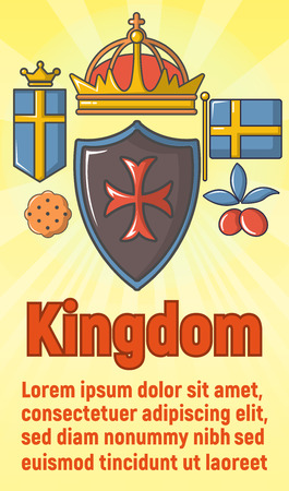 Kingdom concept banner, cartoon styleのイラスト素材