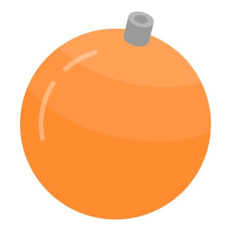 Orange Christmas ball icon, isometric styleのイラスト素材