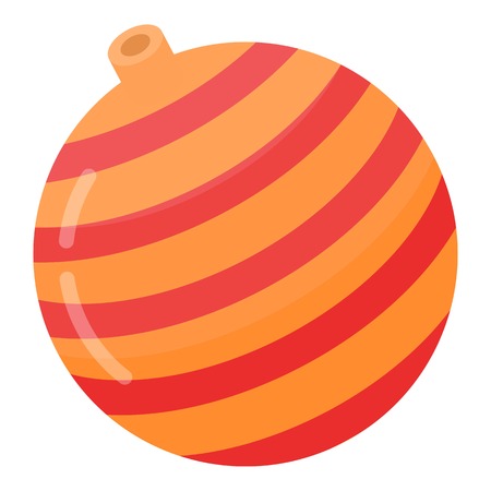 Striped christmas toy icon. Isometric of striped christmas toy vector icon for web design isolated on white backgroundのイラスト素材