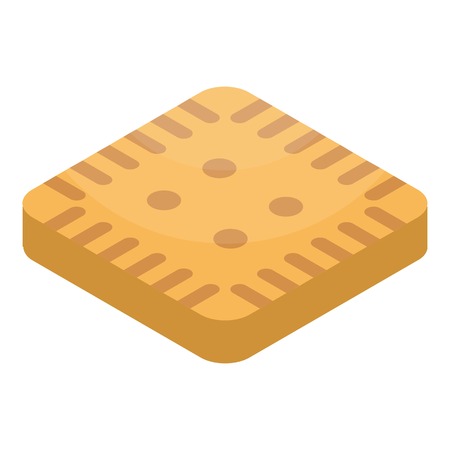 Square biscuit icon. Isometric of square biscuit vector icon for web design isolated on white backgroundのイラスト素材