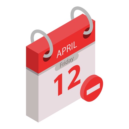Restricted calendar date icon. Isometric of restricted calendar date vector icon for web design isolated on white backgroundのイラスト素材