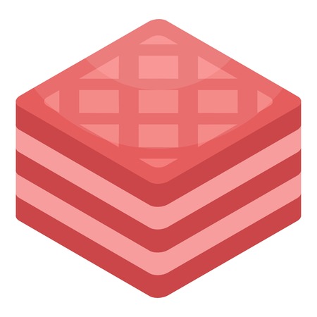 Pink sandwich biscuit icon. Isometric of pink sandwich biscuit vector icon for web design isolated on white backgroundのイラスト素材