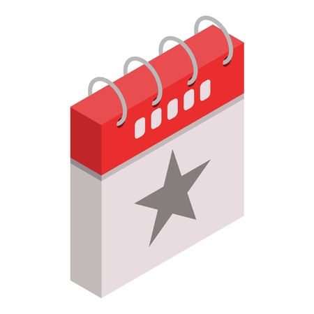 Star grey calendar day icon. Isometric of star grey calendar day vector icon for web design isolated on white backgroundのイラスト素材