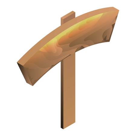 Wood signboard icon. Isometric of wood signboard vector icon for web design isolated on white backgroundのイラスト素材