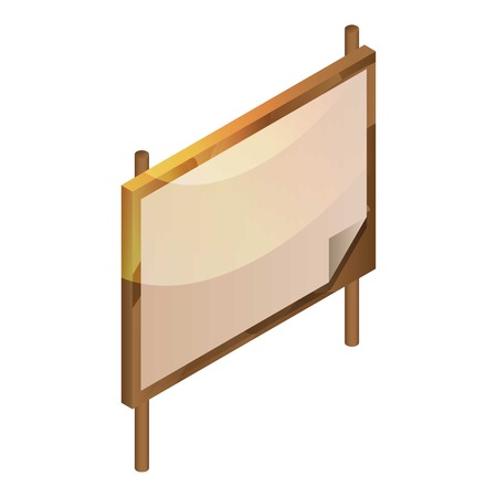 Blank wood board icon. Isometric of blank wood board vector icon for web design isolated on white backgroundのイラスト素材