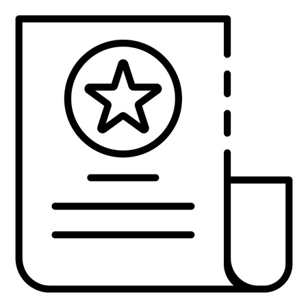 Paper vlog icon. Outline paper vlog vector icon for web design isolated on white backgroundのイラスト素材