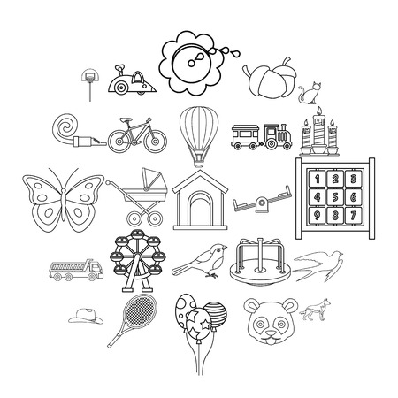 Smart child icons set. Outline set of 25 smart child vector icons for web isolated on white backgroundのイラスト素材