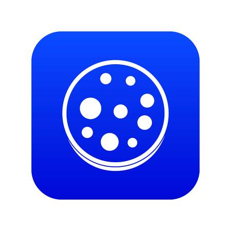 Slice of salami icon digital blue for any design isolated on white vector illustrationのイラスト素材