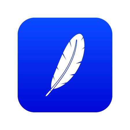 Feather pen icon digital blue for any design isolated on white vector illustrationのイラスト素材
