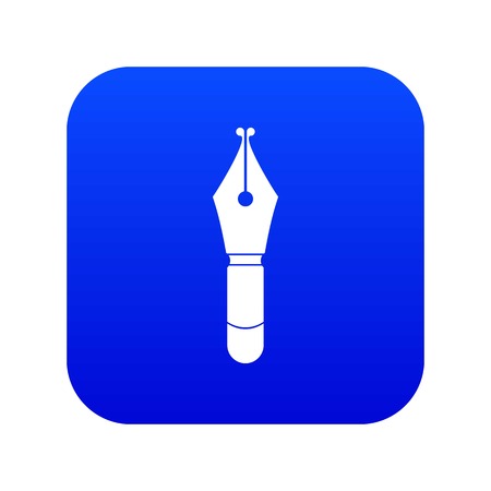 Fountain pen nib icon digital blue for any design isolated on white vector illustrationのイラスト素材