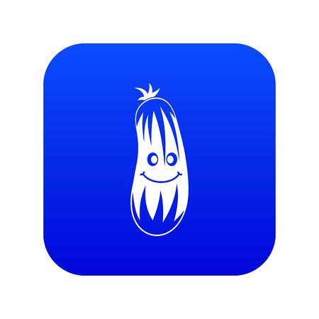Fresh smiling cucumber icon digital blue for any design isolated on white vector illustrationのイラスト素材